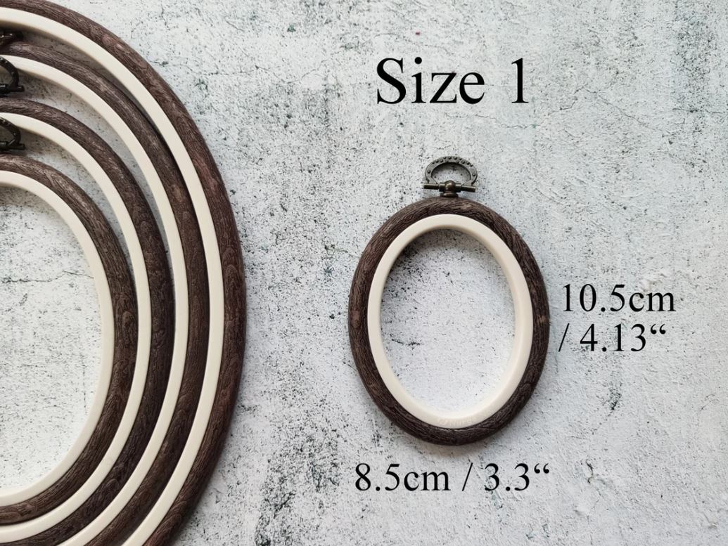 Cerc pentru Broderie Oval de Culoarea Maro, Flexibil, 230-7