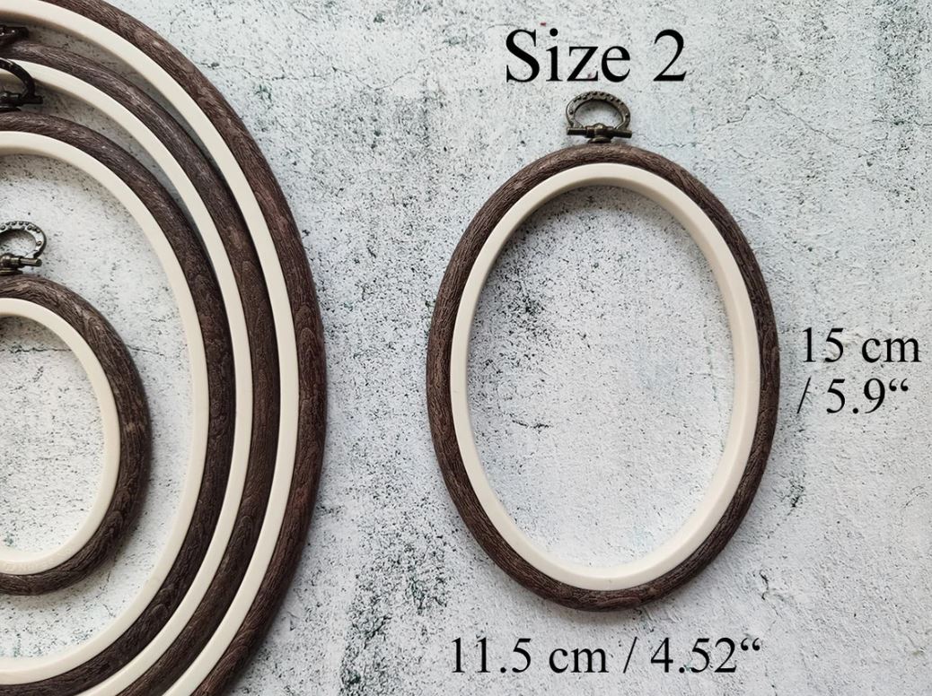 Cerc pentru Broderie Oval de Culoarea Maro, Flexibil, 230-7