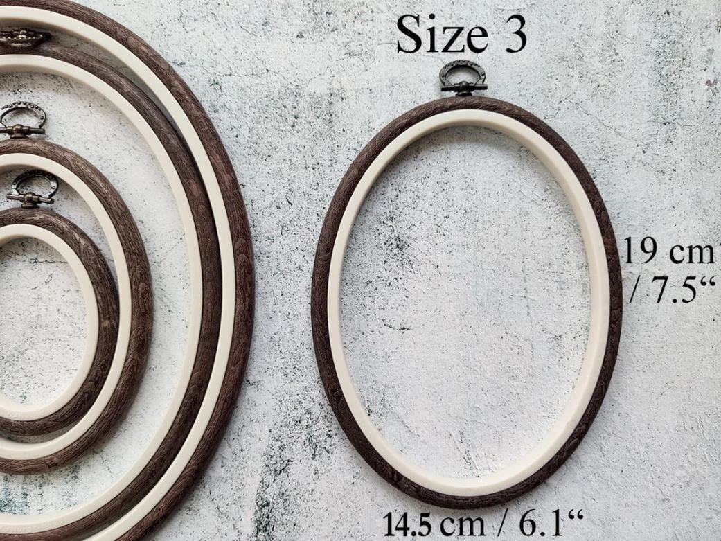 Cerc pentru Broderie Oval de Culoarea Maro, Flexibil, 230-7
