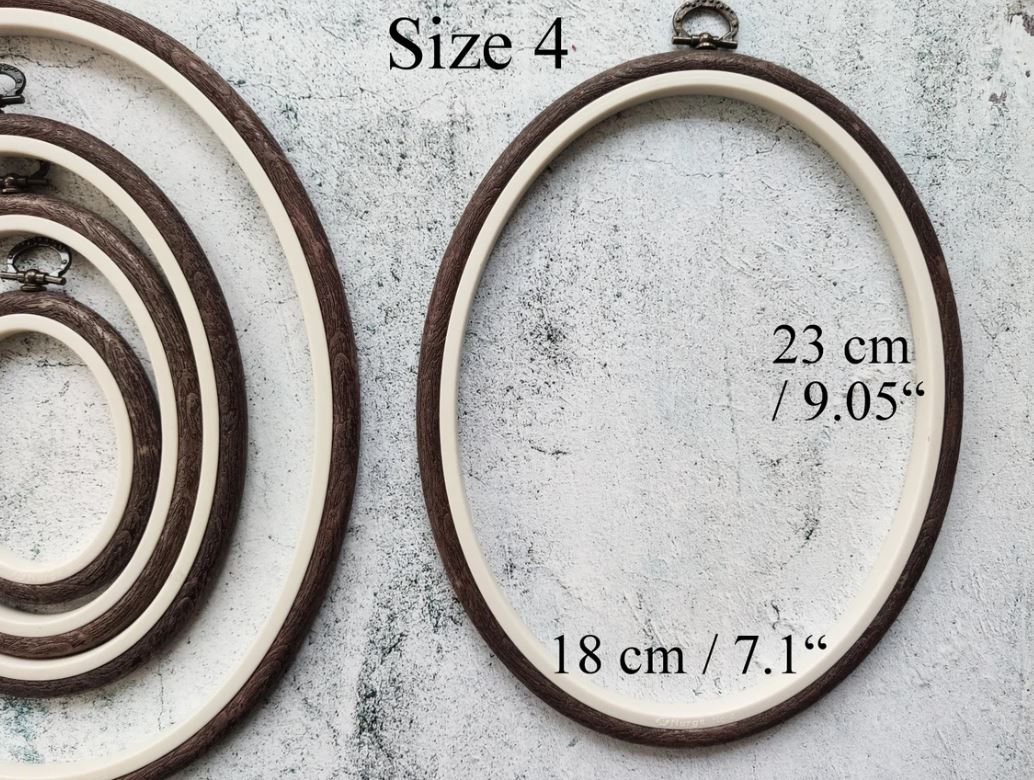 Cerc pentru Broderie Oval de Culoarea Maro, Flexibil, 230-7