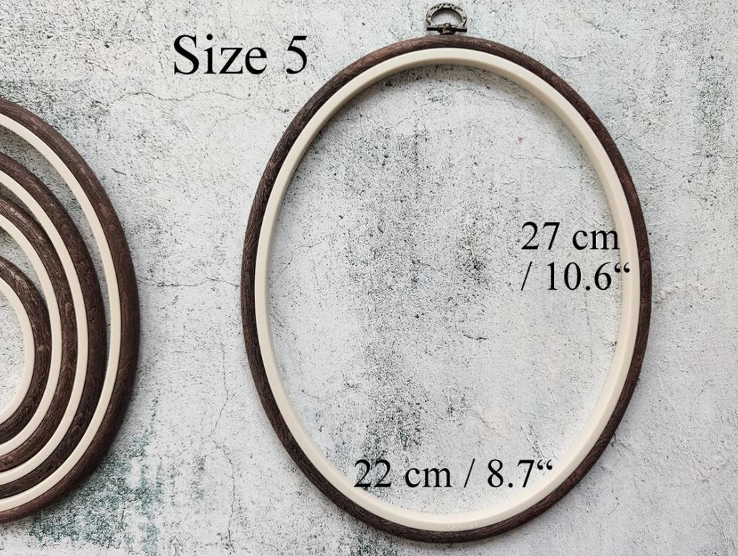 Cerc pentru Broderie Oval de Culoarea Maro, Flexibil, 230-7