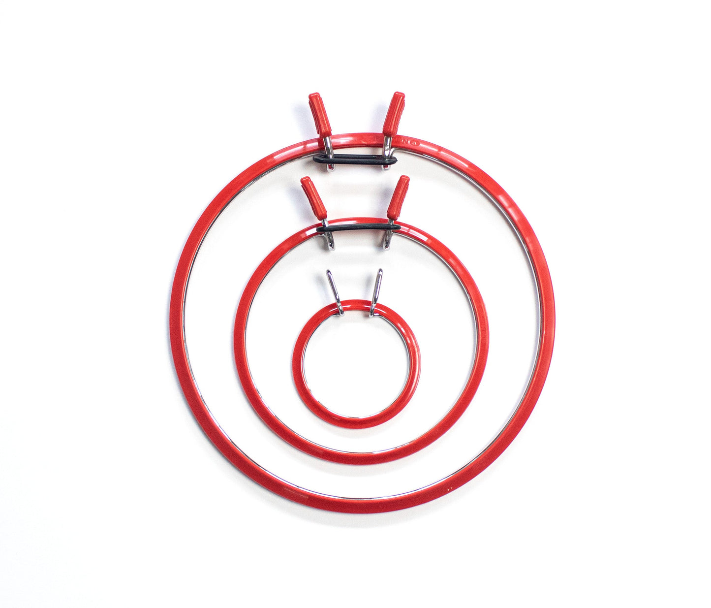 Cerc pentru Broderie Rotund de Culoarea Roșie din Metal, 160-3