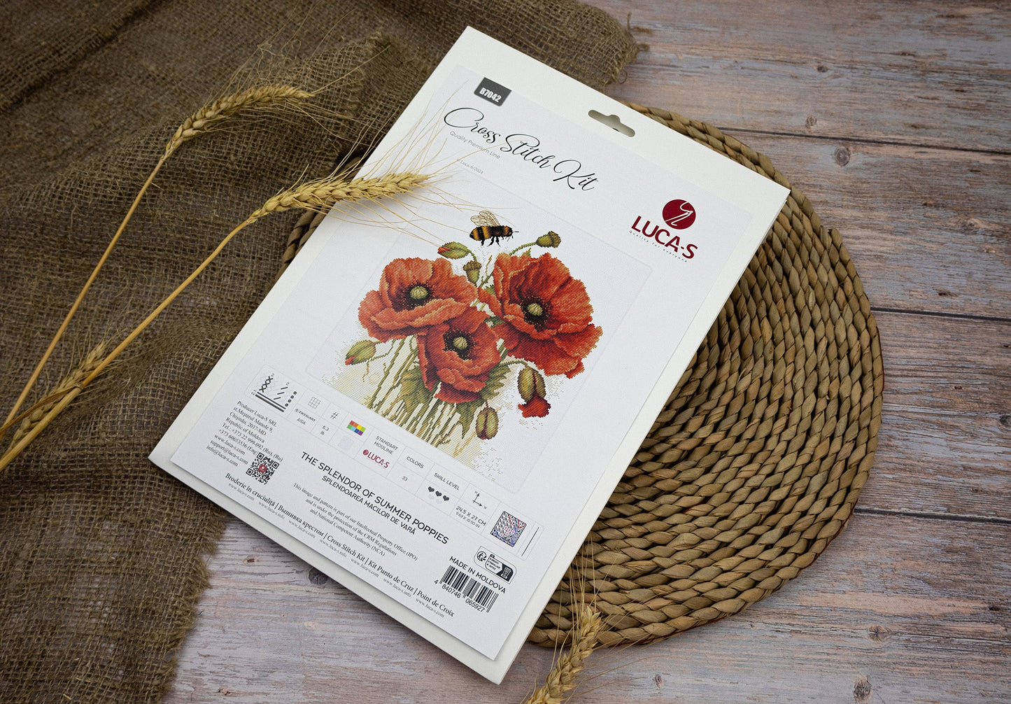 Cross stitch kit Luca-S - The Splendor of Summer Poppies, B7042