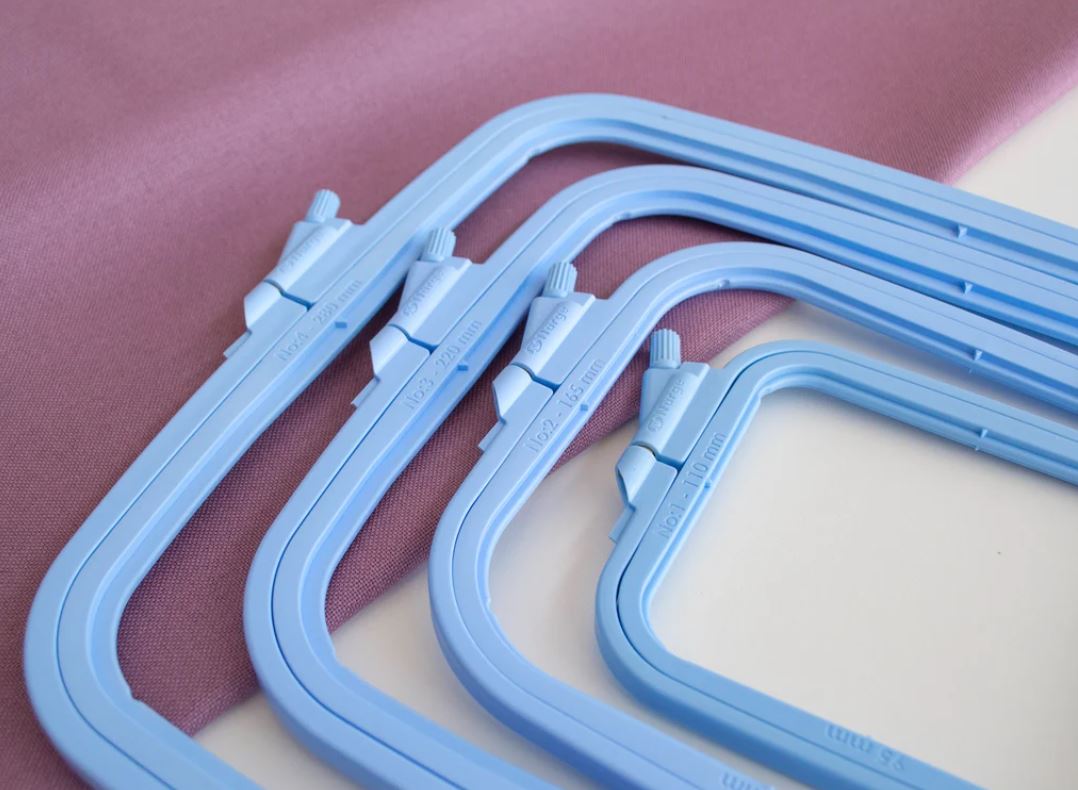 Cerc pentru Broderie Pătrat de Culoarea Bej din Plastic, 300-2