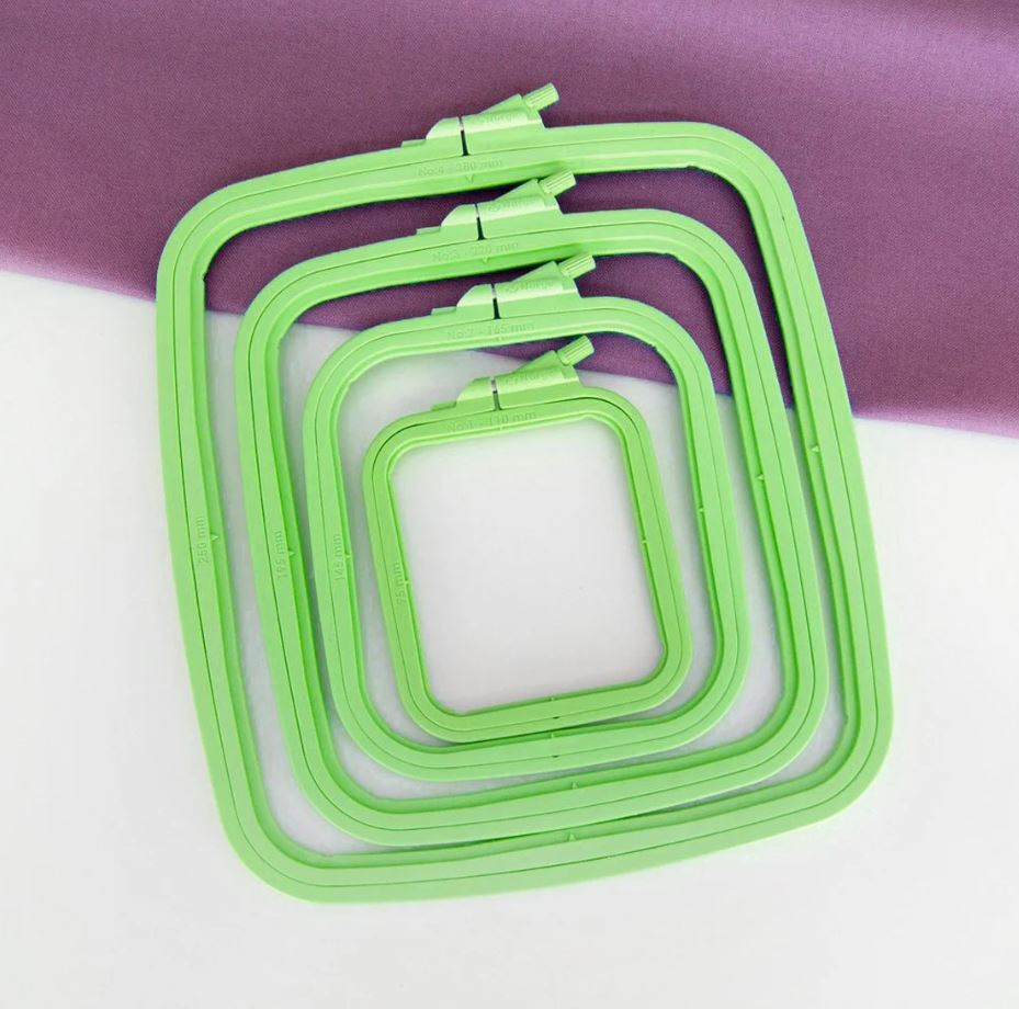 Cerc pentru Broderie Pătrat de Culoarea Bej din Plastic, 300-2