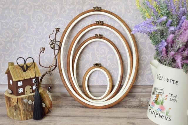 Cerc pentru Broderie Oval de Culoarea Maro, Flexibil, 230-7