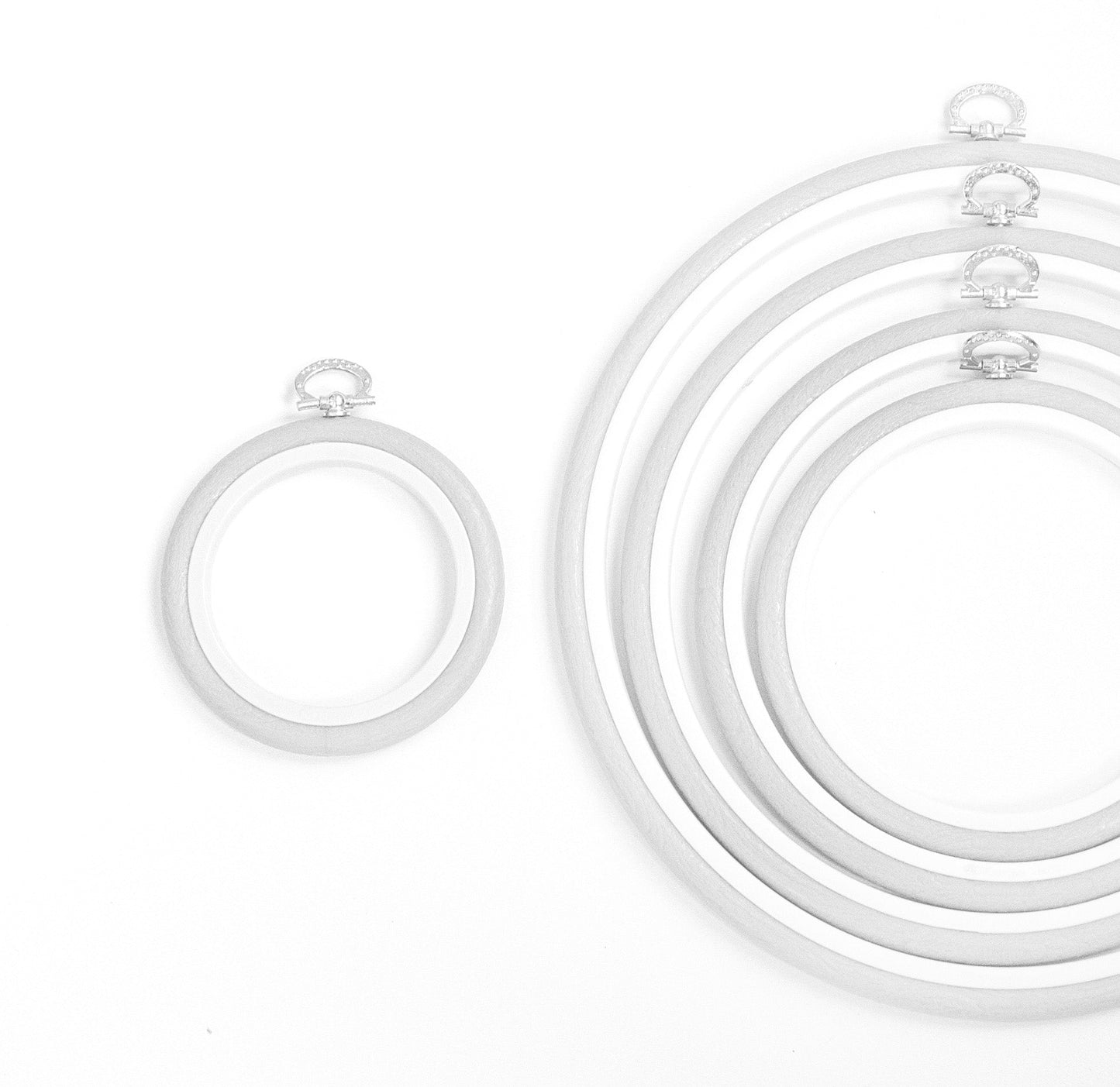 Cerc pentru Broderie Rotund de Culoarea Maro, Flexibil, 230-2