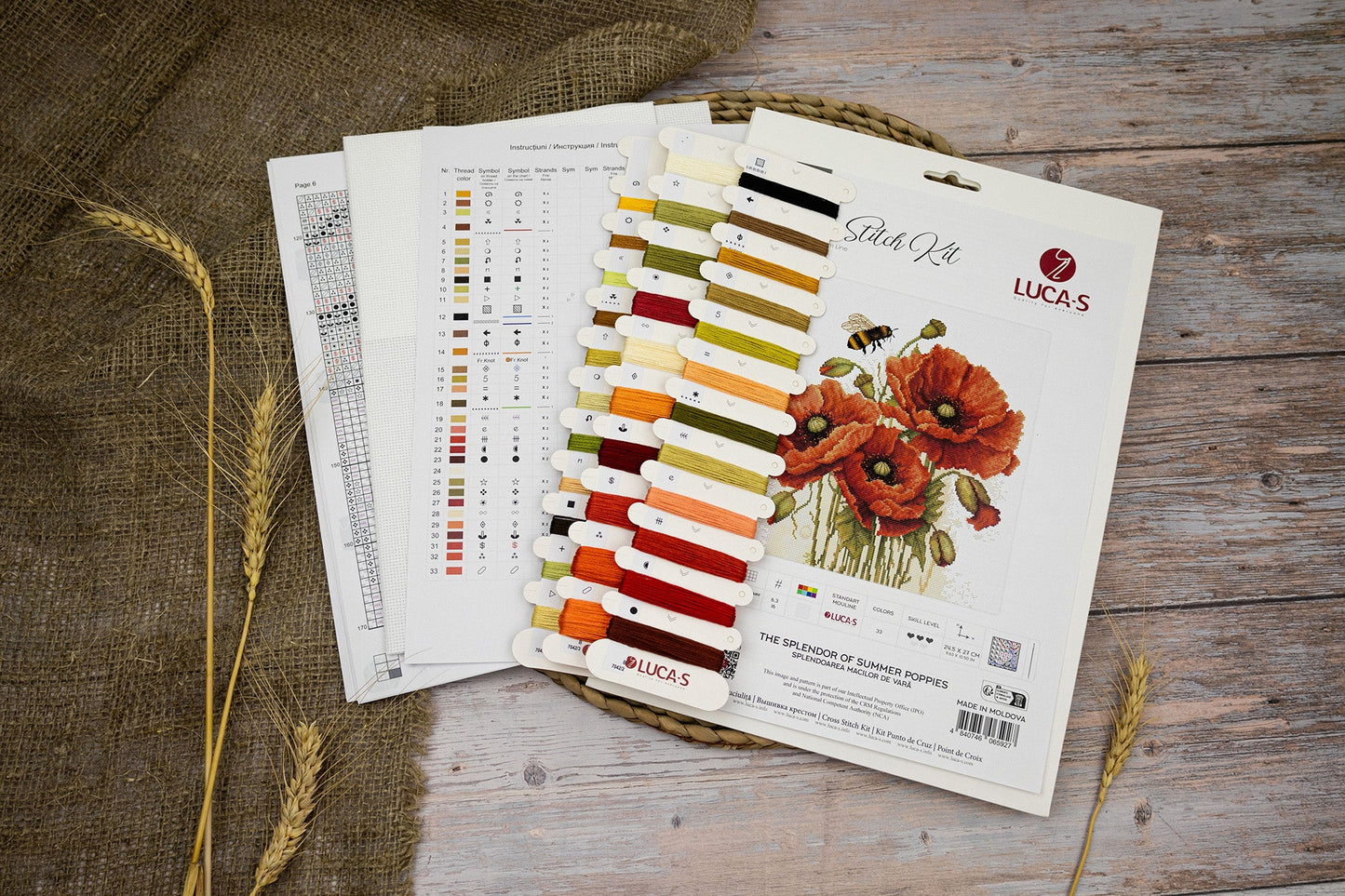 Cross stitch kit Luca-S - The Splendor of Summer Poppies, B7042