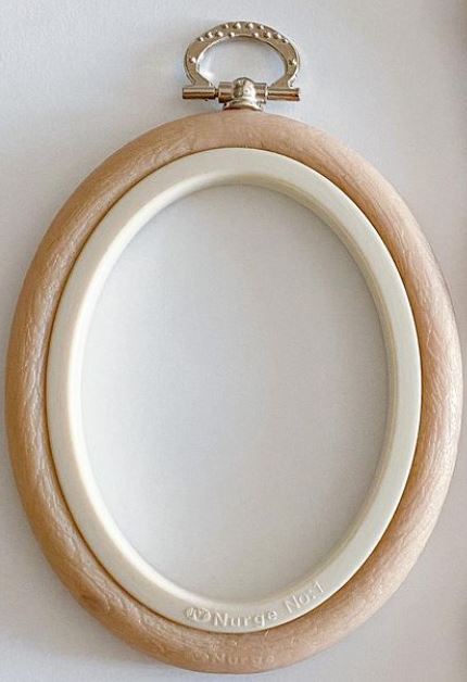 Cerc pentru Broderie Oval de Culoarea Maro, Flexibil, 230-7