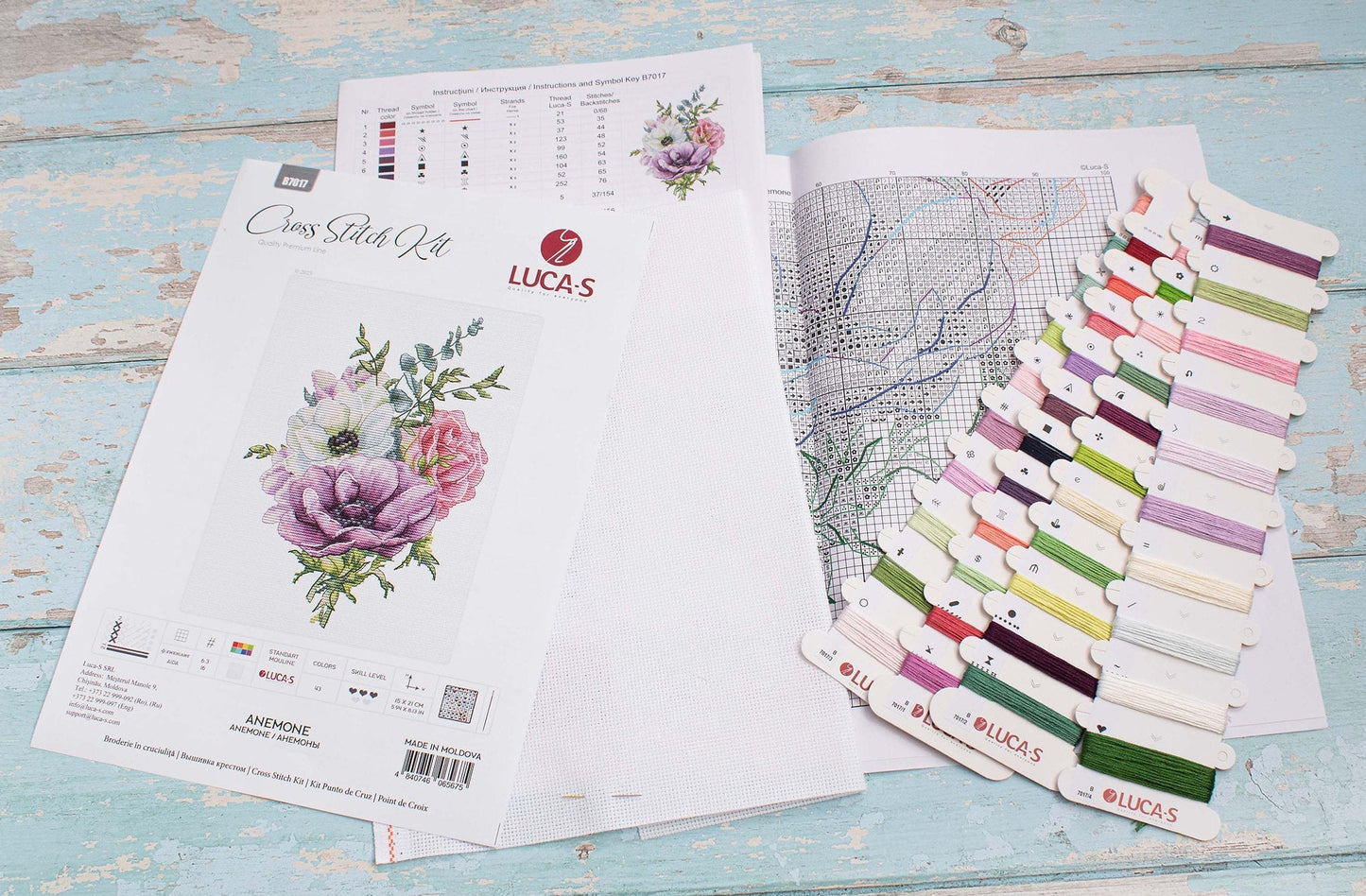 Set de brotat în cruciuliță Luca-S - Anemone, B7017