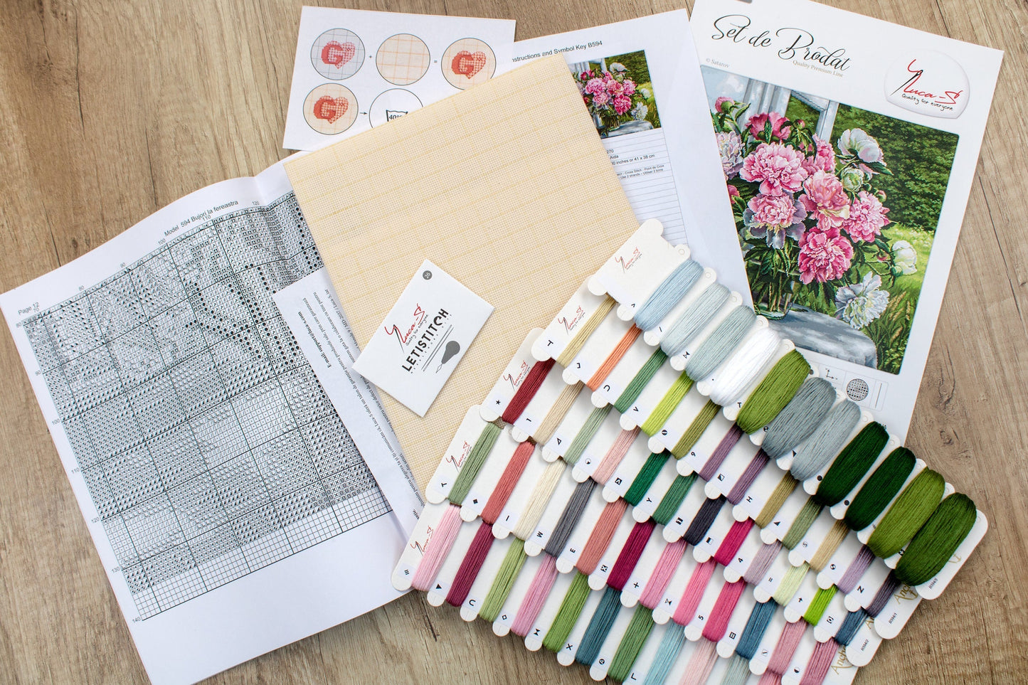 Cross stitch kit Luca-S - B594 Peonies at the window