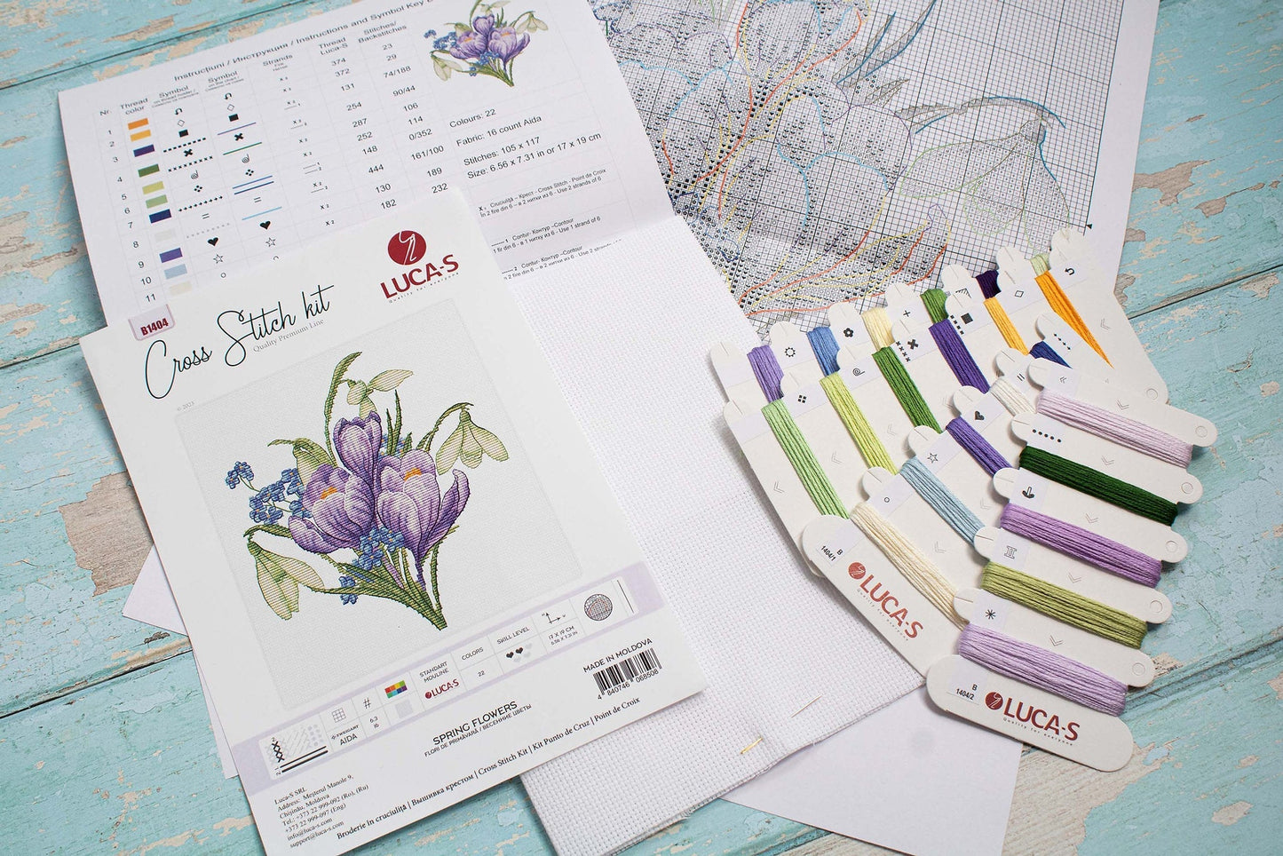 Luca-S cross stitch kit - Spring Flowers, B1404