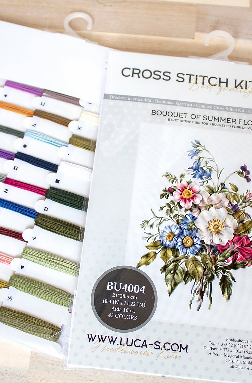 Cross stitch kit Luca-S - BU4004 Bouquet of summer flowers