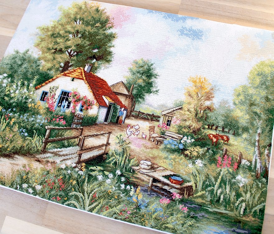 Cross stitch kit Luca-S - BU4011 Village landscape