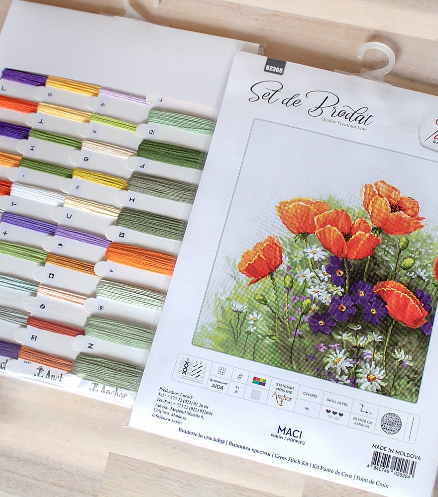 Cross stitch kit Luca-S - B2368 Poppies