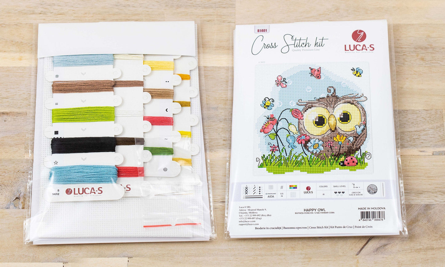 Set de brodat în cruciuliță Luca-S - B1401 Bufnița fericită