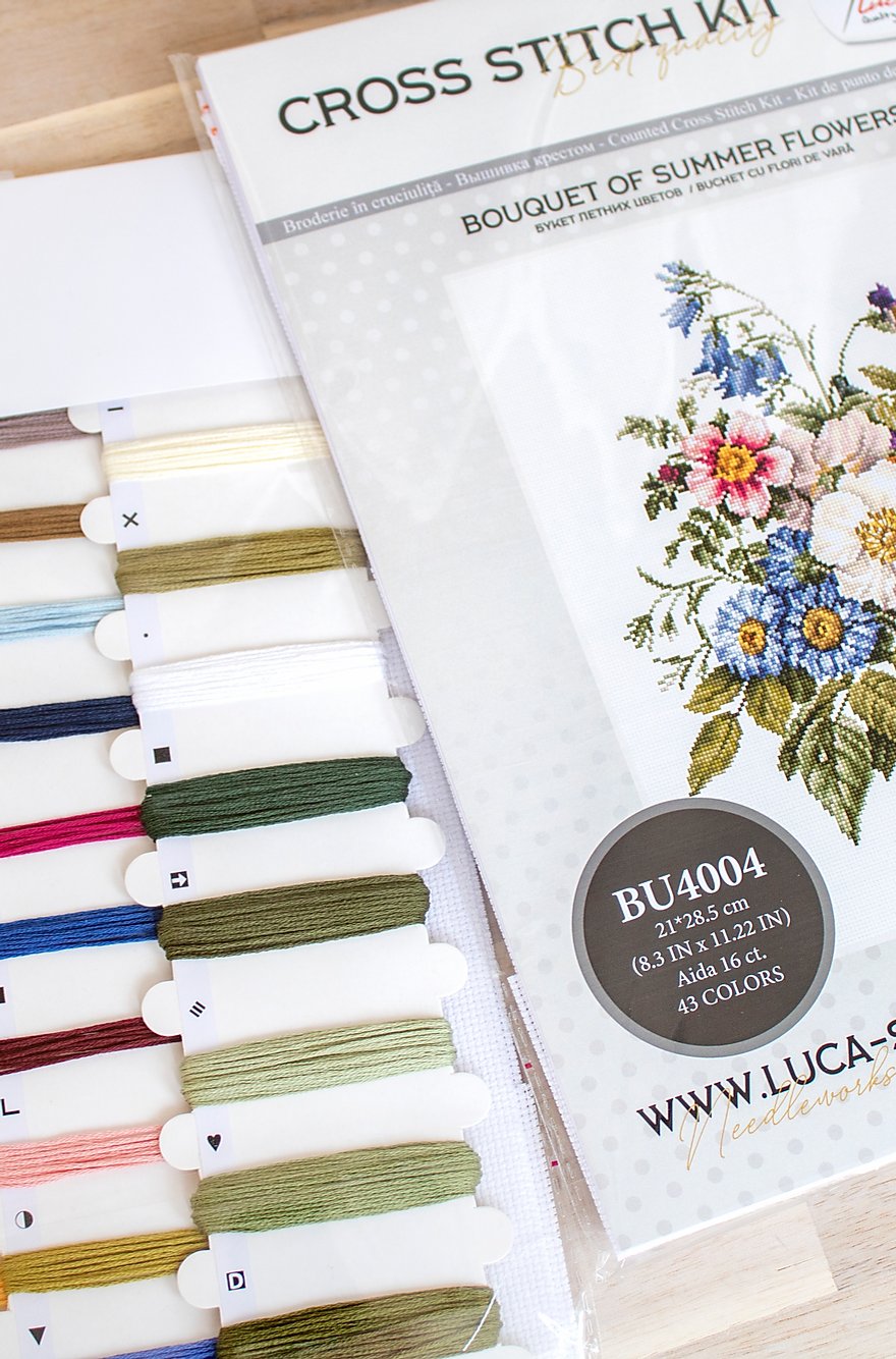 Cross stitch kit Luca-S - BU4004 Bouquet of summer flowers