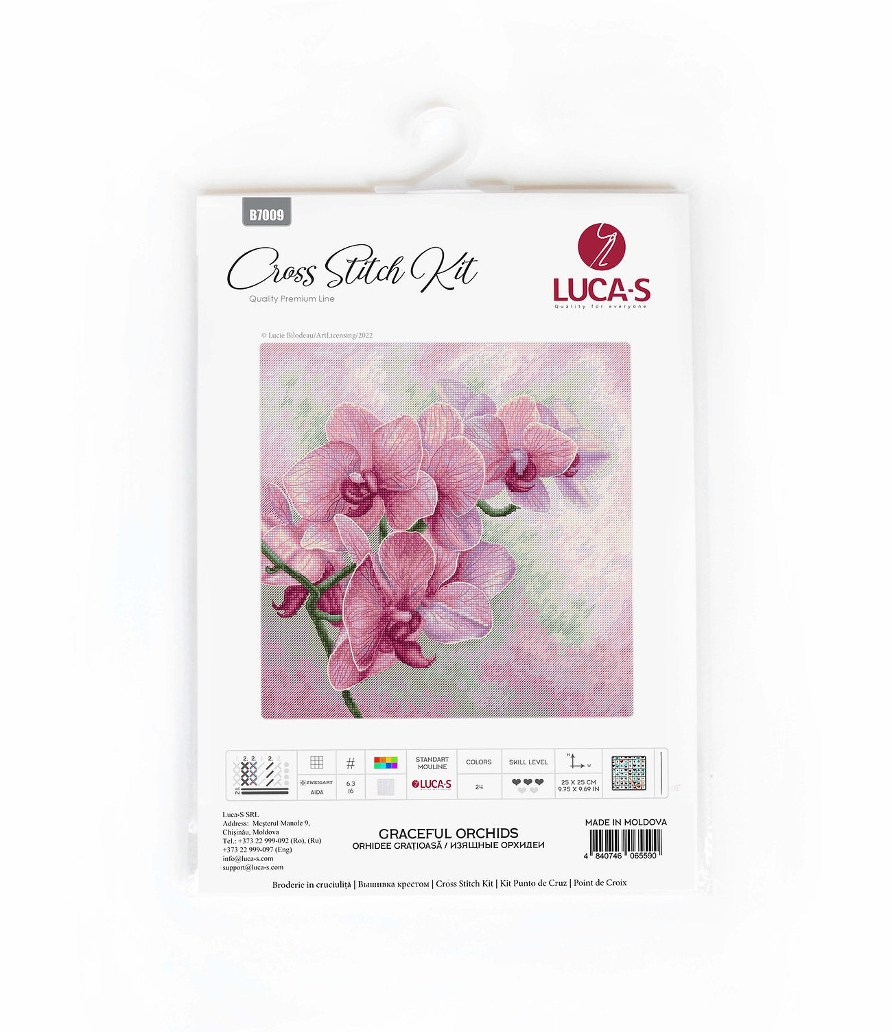 Set de brodat în cruciuliță Luca-S - B7009 Orhidee gratioasă