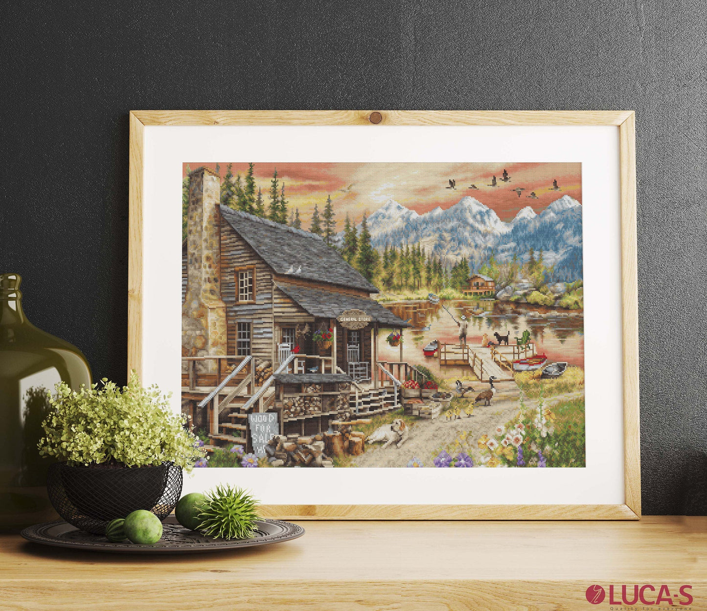 Cross stitch kit GOLD - B2413 Wooden cabin