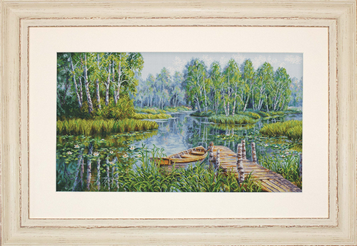 Set de brodat în cruciuliță - BU5012 Mesteceni la marginea lacului