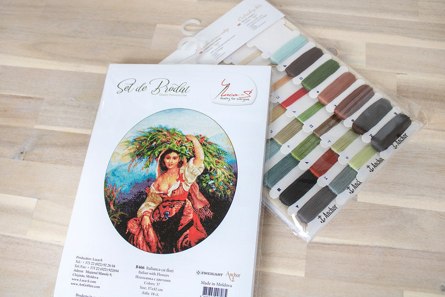 Cross stitch kit Luca-S - B466 Italian Girl with Flowers