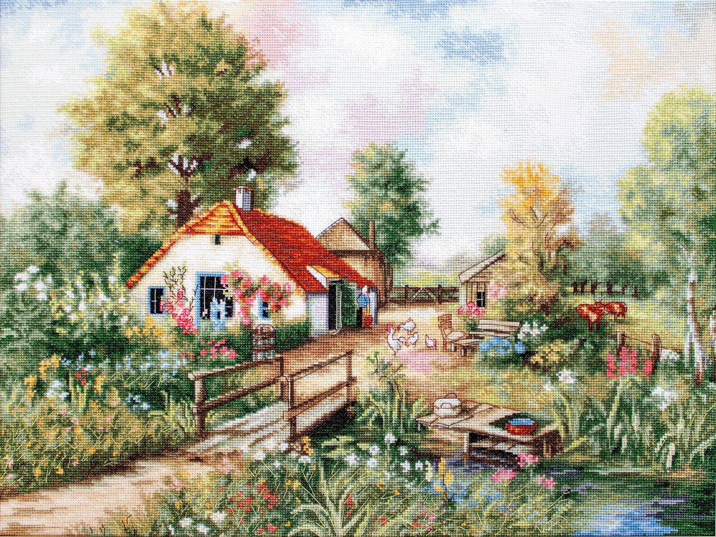 Cross stitch kit Luca-S - BU4011 Village landscape