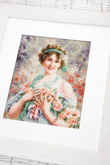 Cross stitch kit Luca-S - B553 Girl with Roses