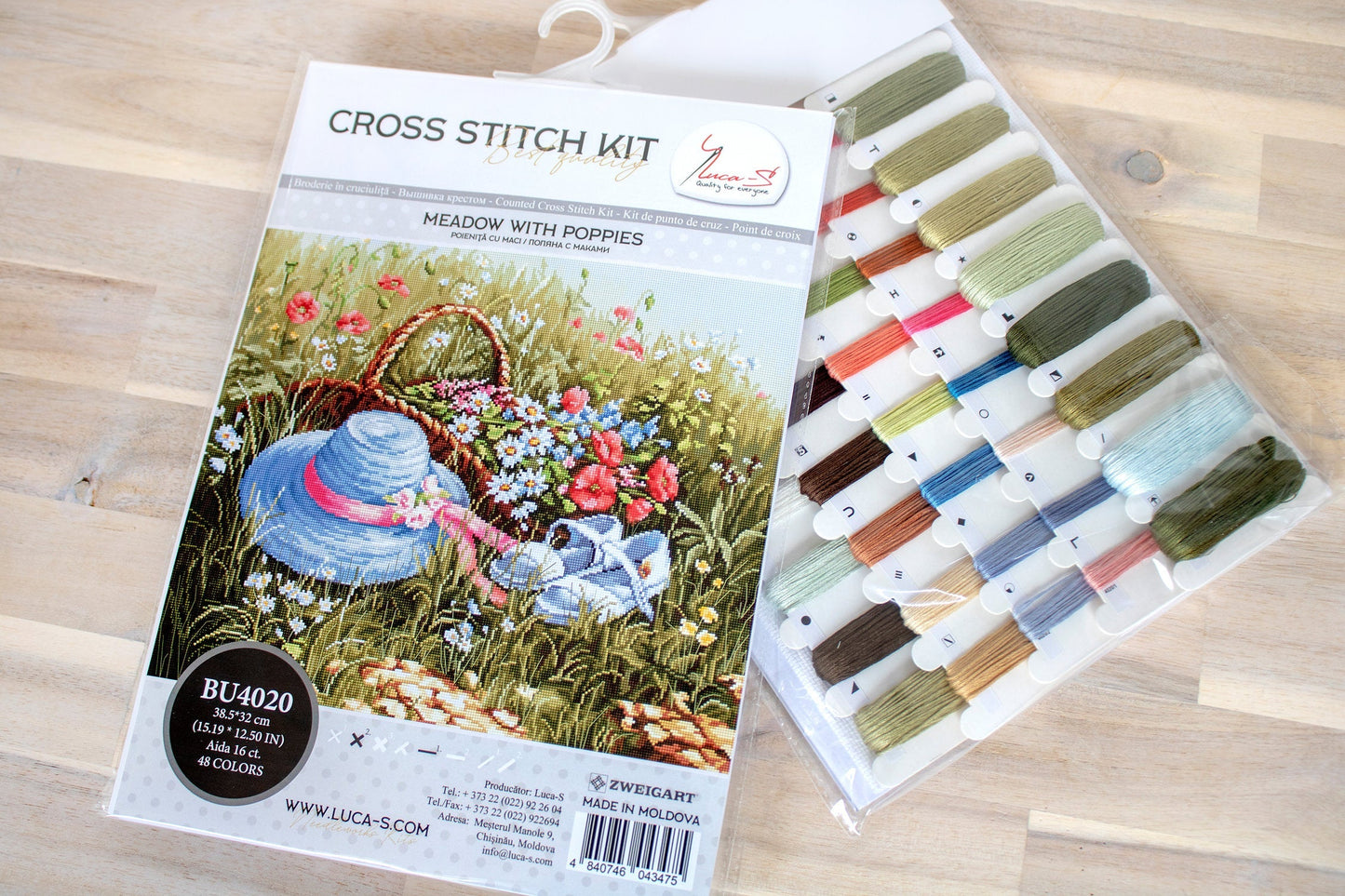 Cross stitch kit Luca-S - BU4020 Glade with poppies