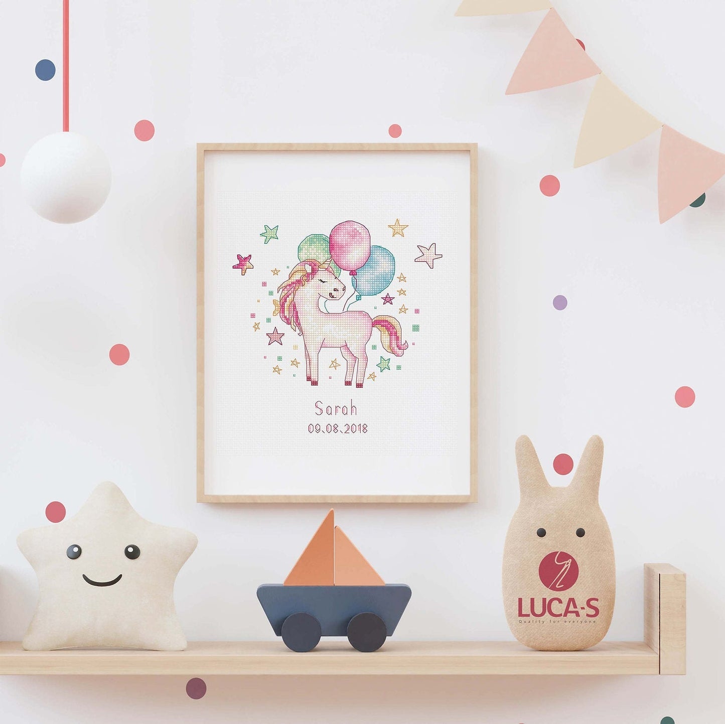 Set de brodat în cruciuliță Luca-S - B1149 Unicorn