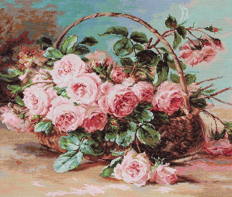 Luca-S Cross Stitch Kit - Basket with Roses, G547