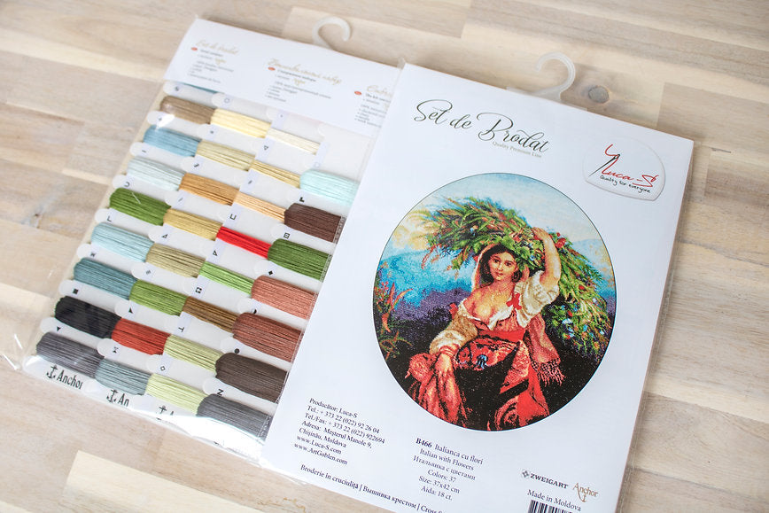 Cross stitch kit Luca-S - B466 Italian Girl with Flowers