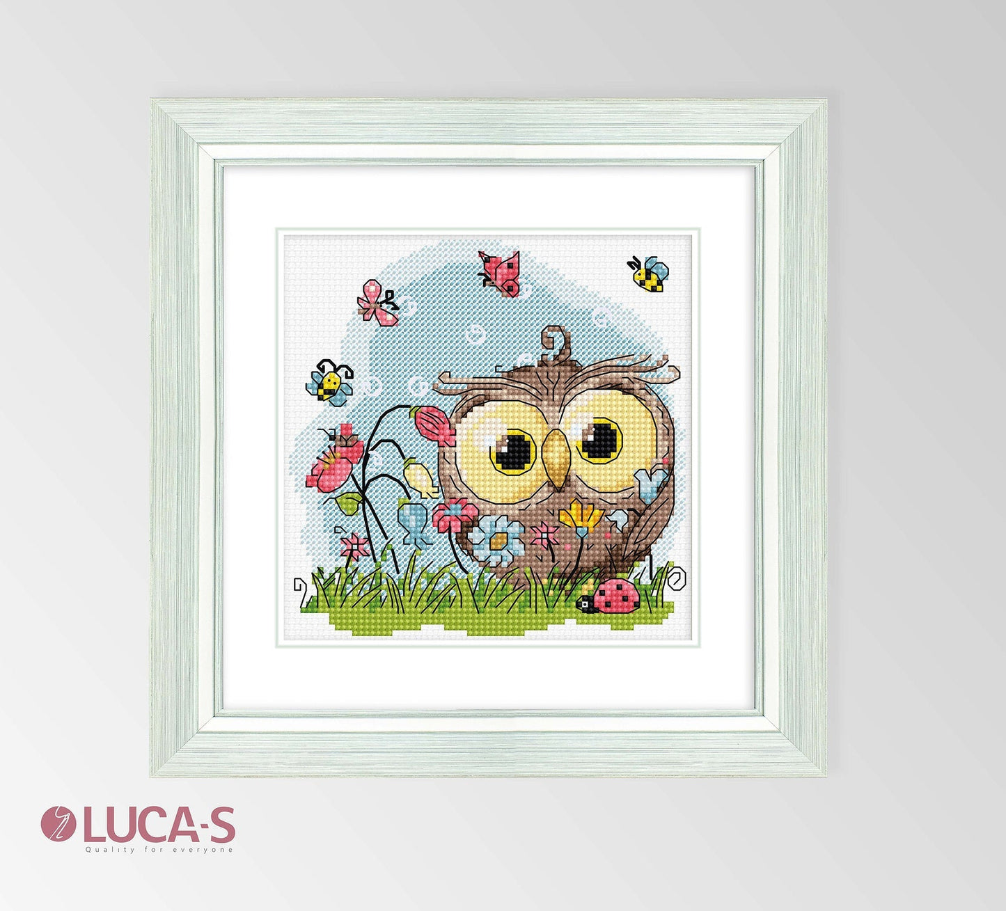 Set de brodat în cruciuliță Luca-S - B1401 Bufnița fericită