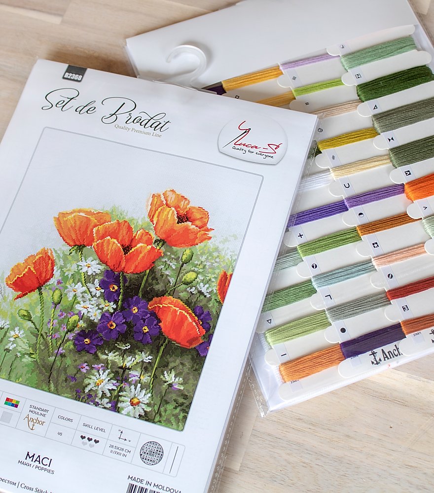 Cross stitch kit Luca-S - B2368 Poppies
