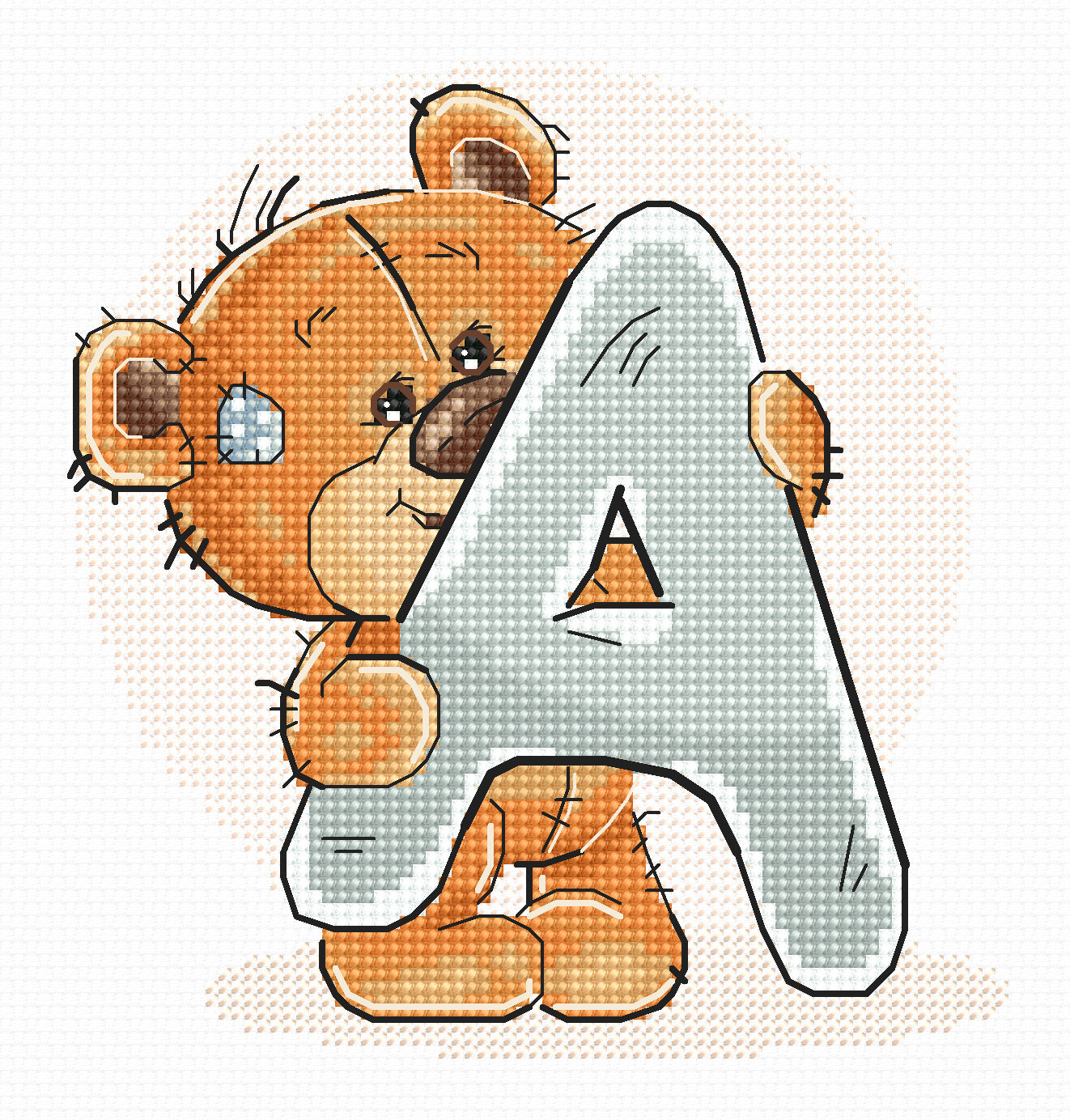 Cross stitch kit Luca-S - B1202 Letter "A"