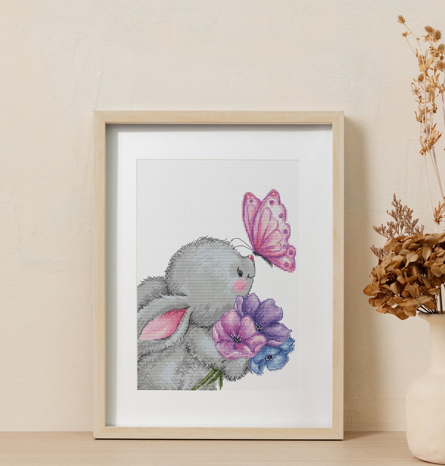 Cross stitch kit Luca-S - B1235 Rabbit and Butterfly