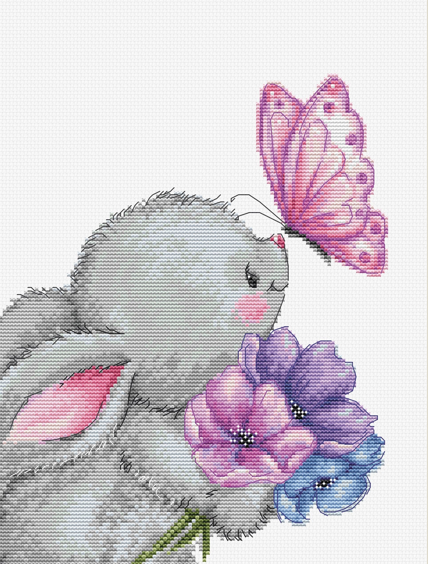 Cross stitch kit Luca-S - B1235 Rabbit and Butterfly