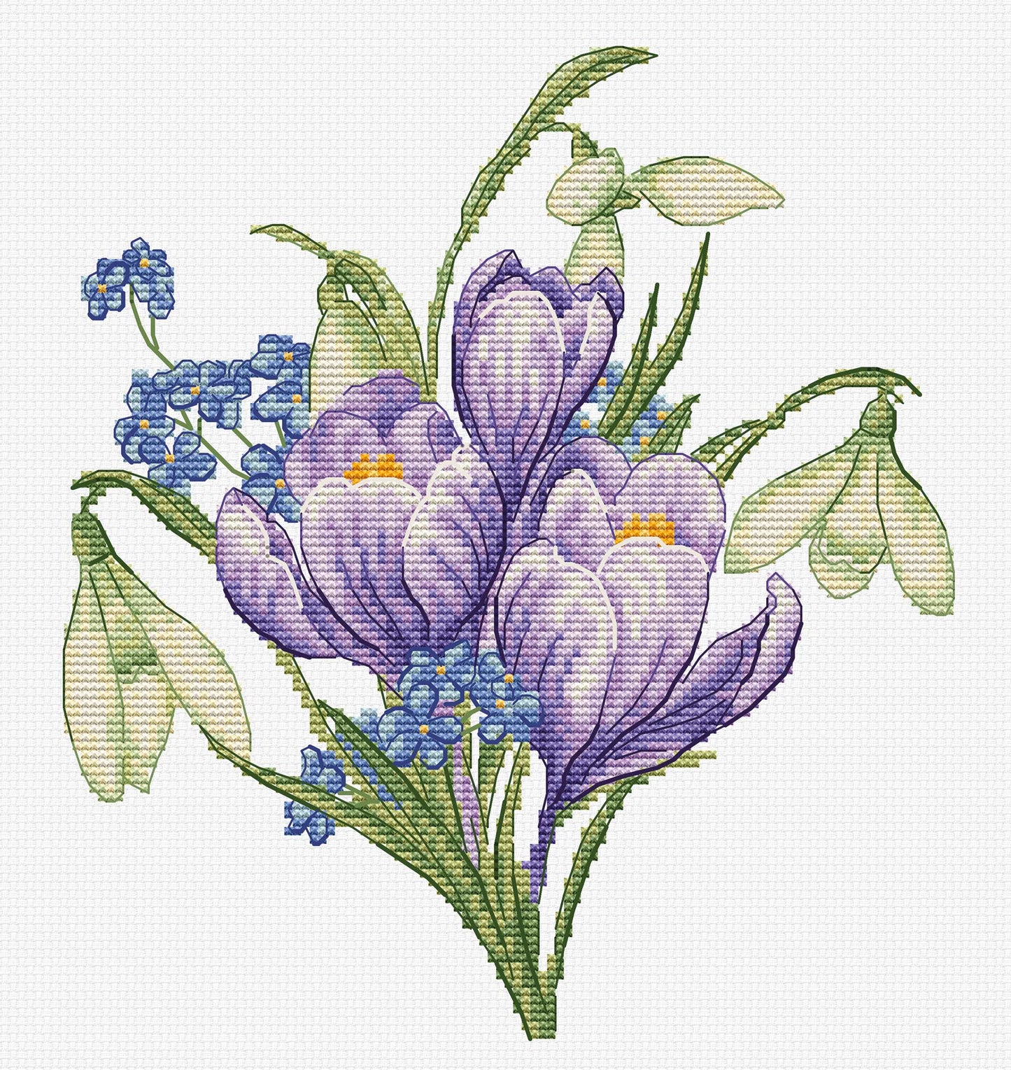 Luca-S cross stitch kit - Spring Flowers, B1404
