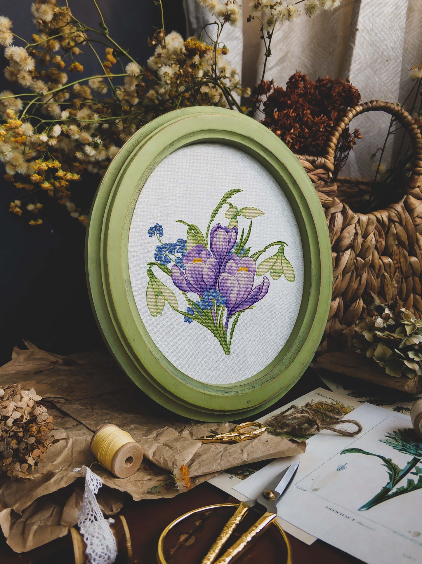 Luca-S cross stitch kit - Spring Flowers, B1404