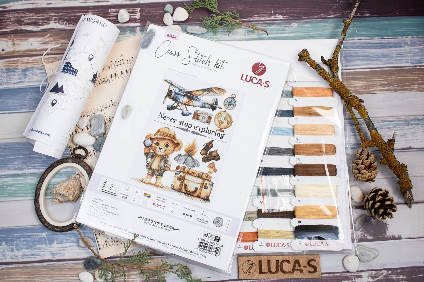 Cross stitch kit Luca-S - Never stop exploring, B1408