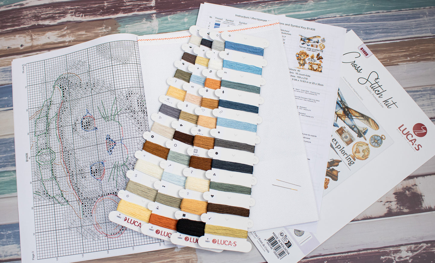 Cross stitch kit Luca-S - Never stop exploring, B1408