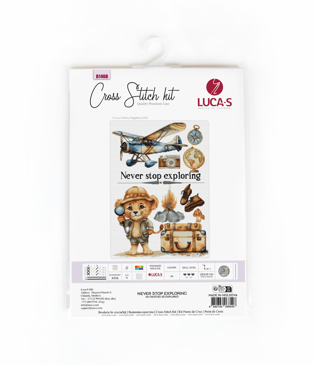 Cross stitch kit Luca-S - Never stop exploring, B1408