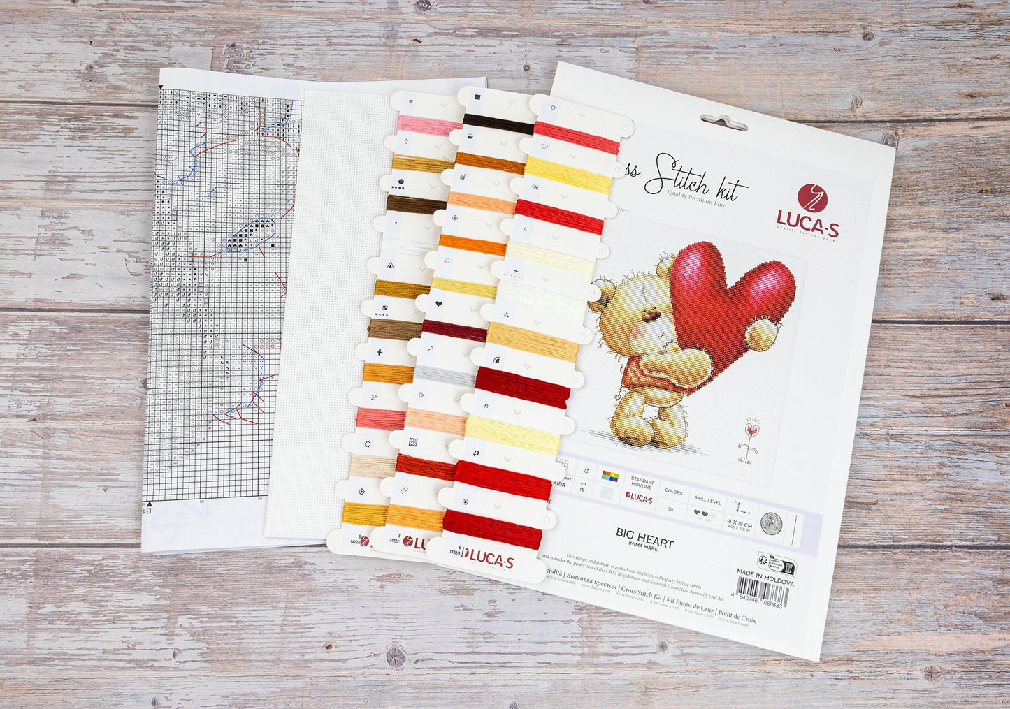 Set de brodat în cruciuliță Luca-S - Inima Mare, B1422