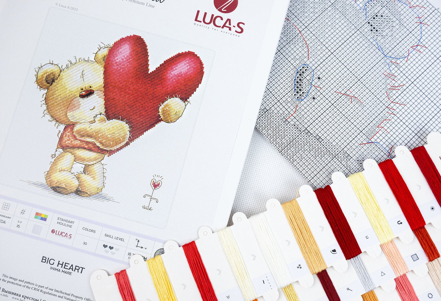 Set de brodat în cruciuliță Luca-S - Inima Mare, B1422