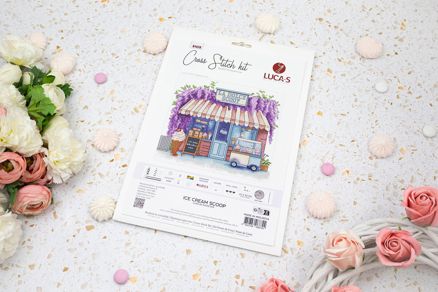 Set de brodat în cruciuliță Luca-S - Cupă de Înghețată, B1428