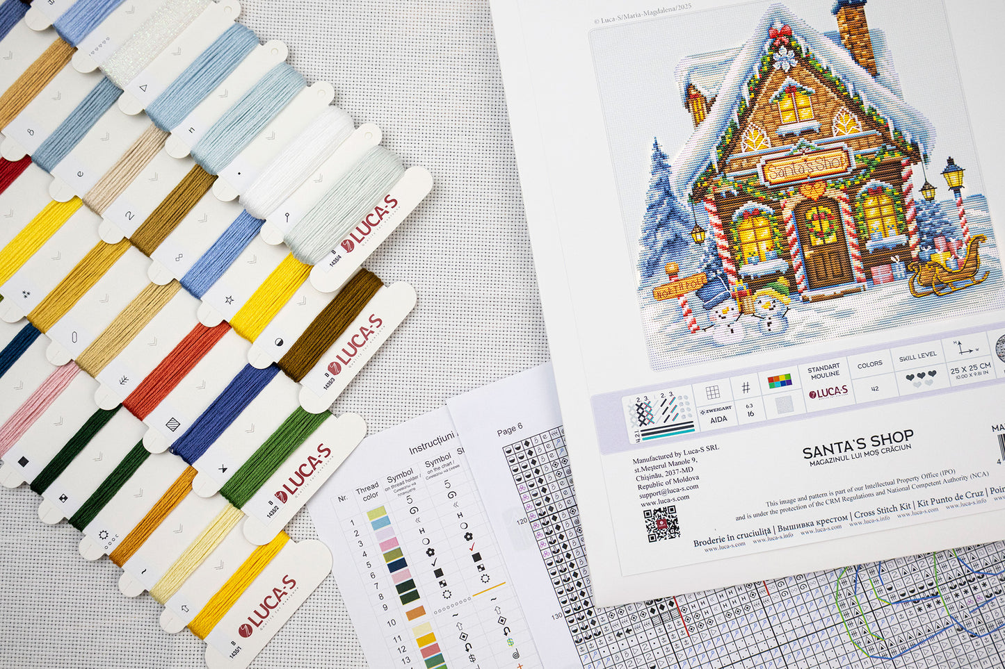 Set de brodat în cruciuliță Luca-S - Magazinul lui Moș Crăciun, B1435