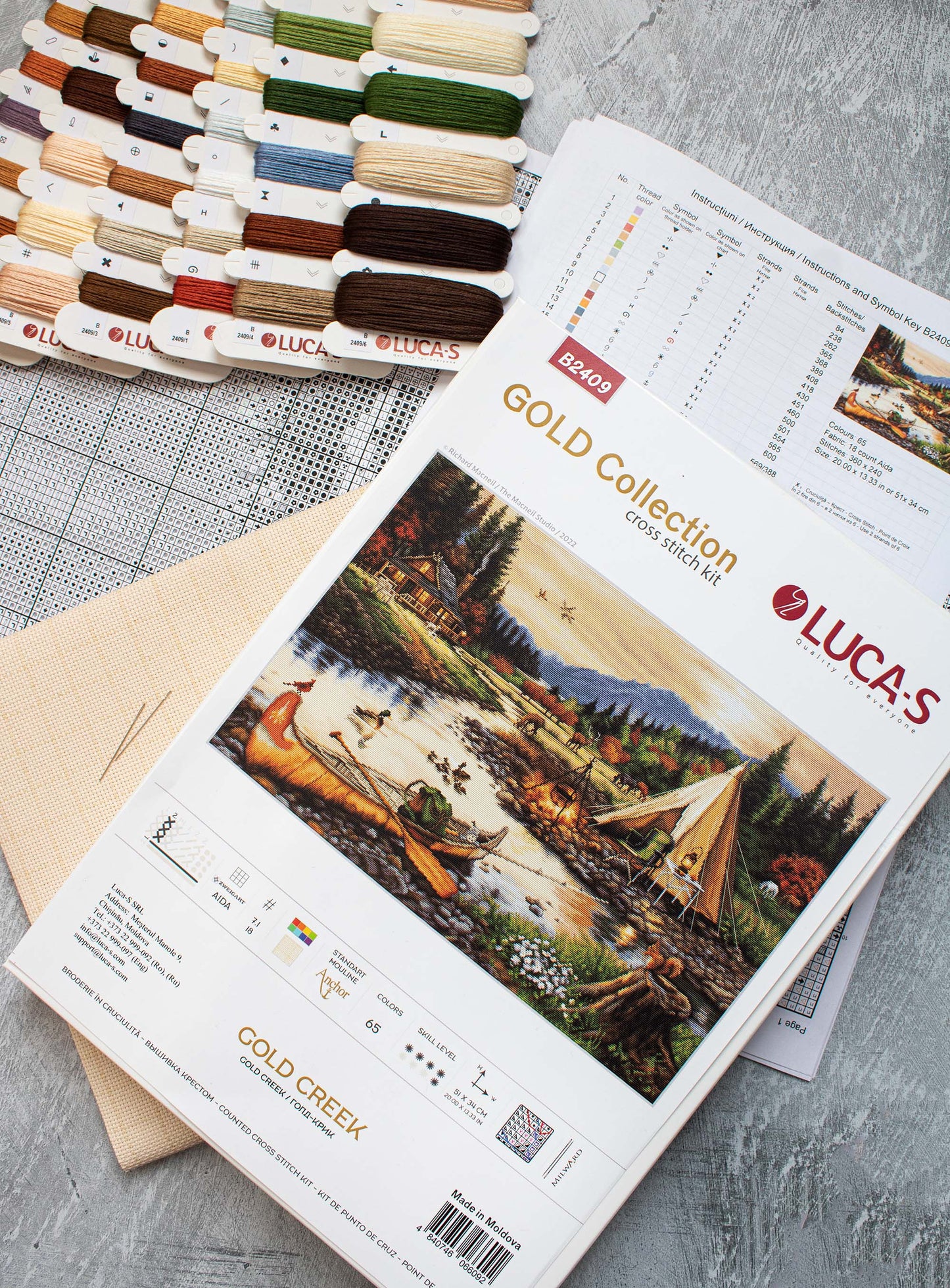 Cross stitch kit GOLD - B2409 Gold Creek