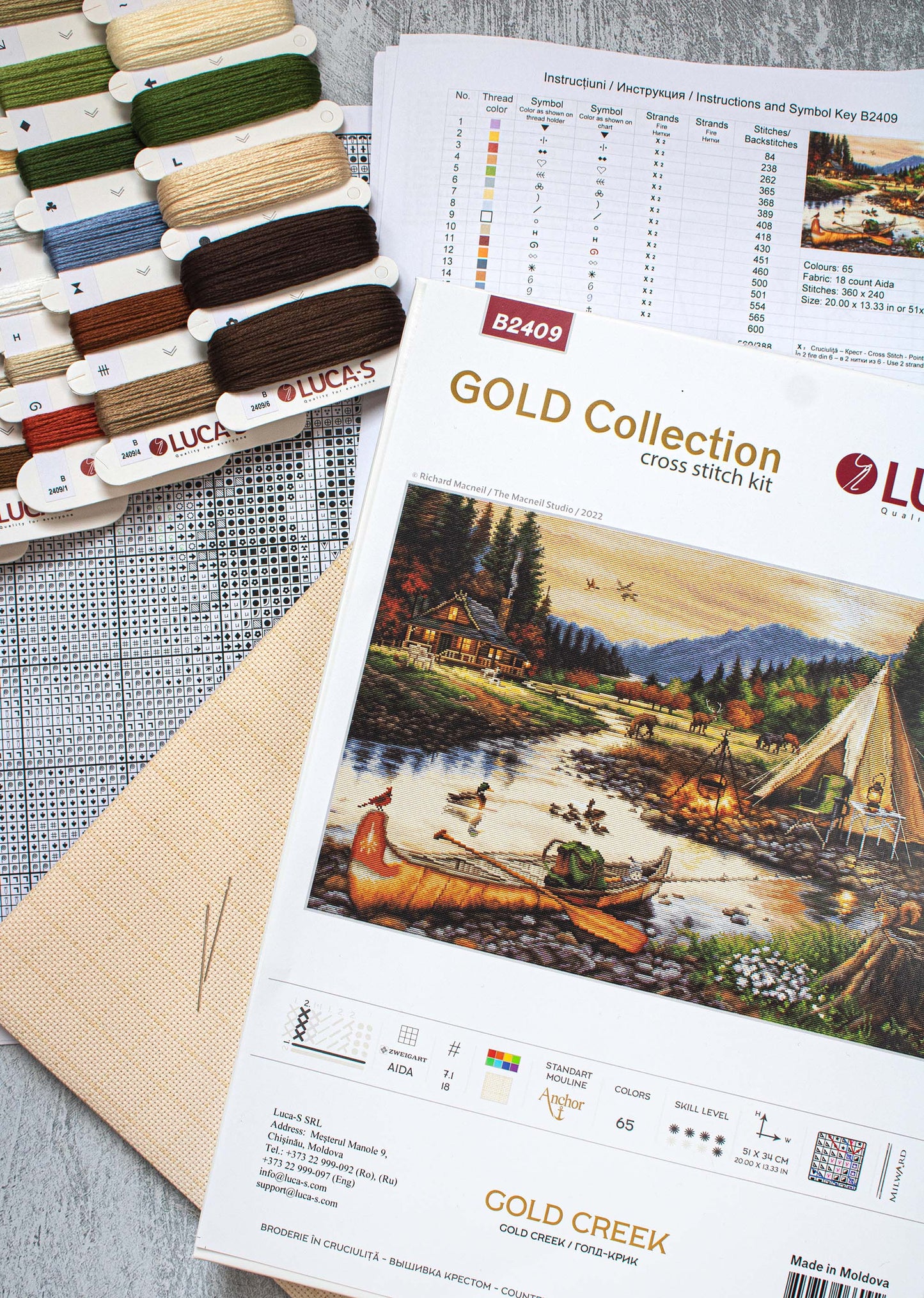 Cross stitch kit GOLD - B2409 Gold Creek