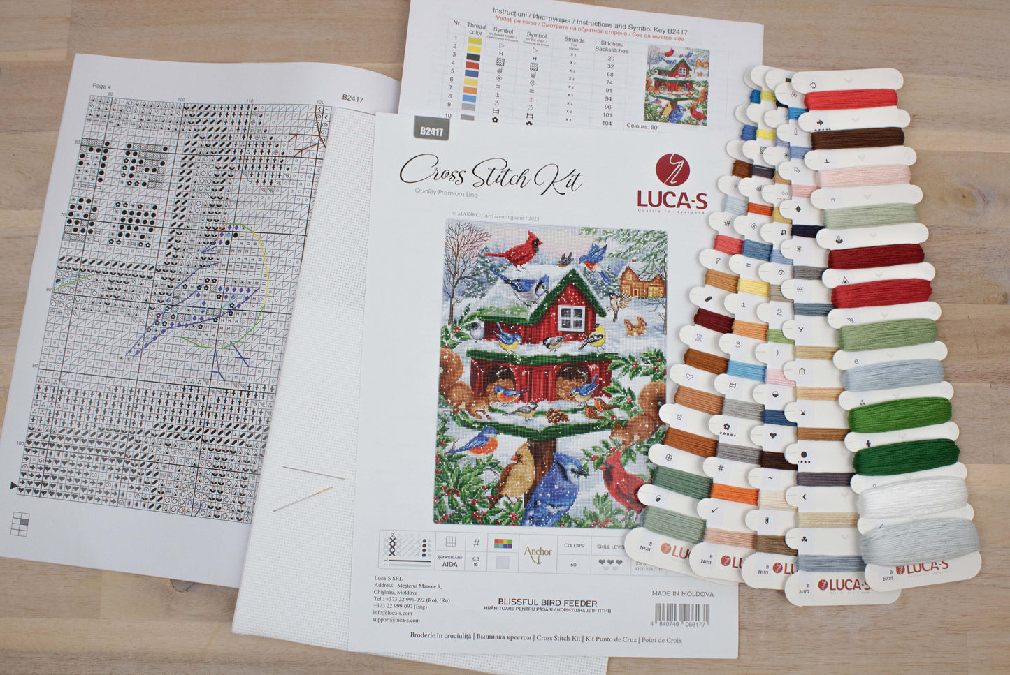 Cross stitch kit - B2417 Bird feeders