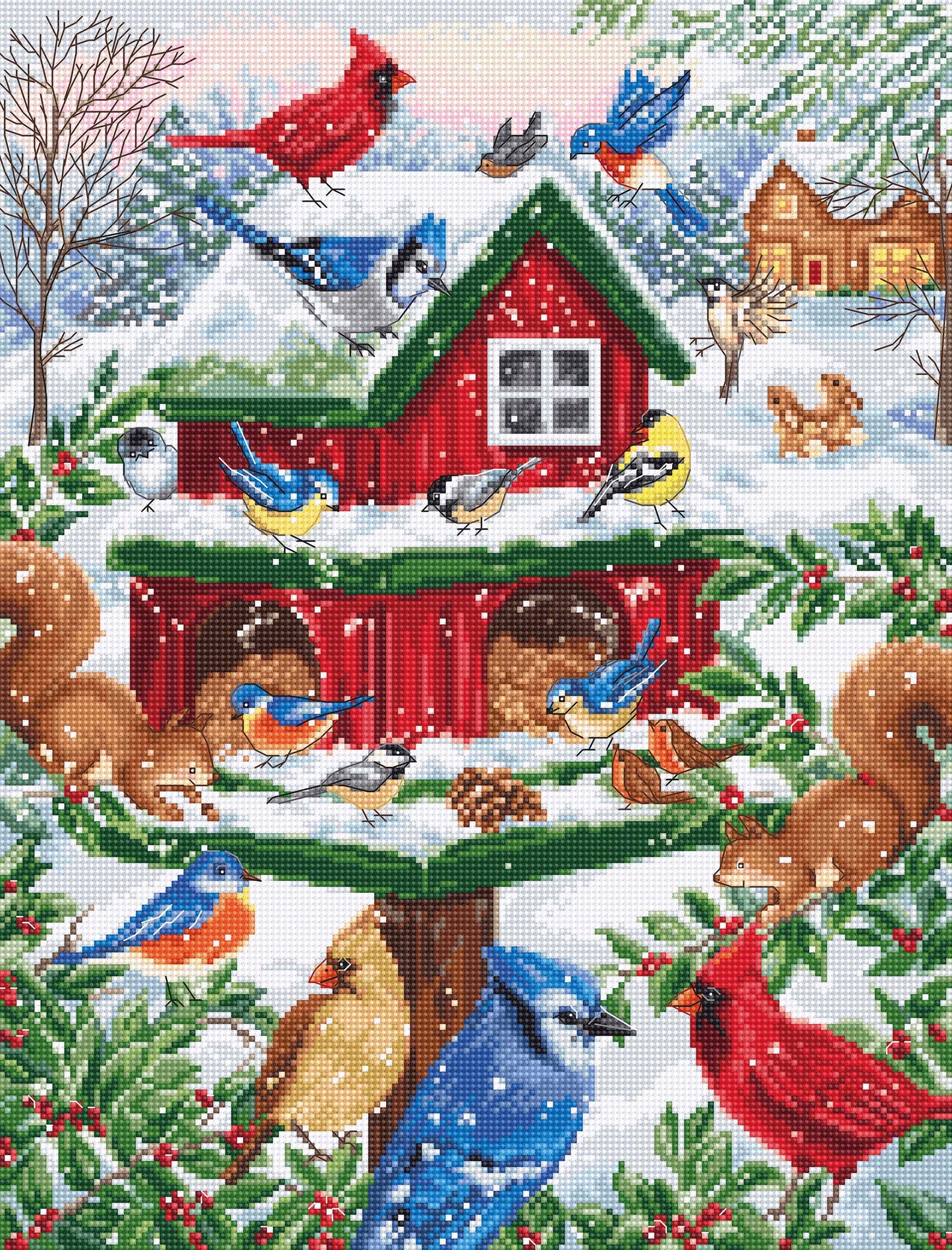 Cross stitch kit - B2417 Bird feeders
