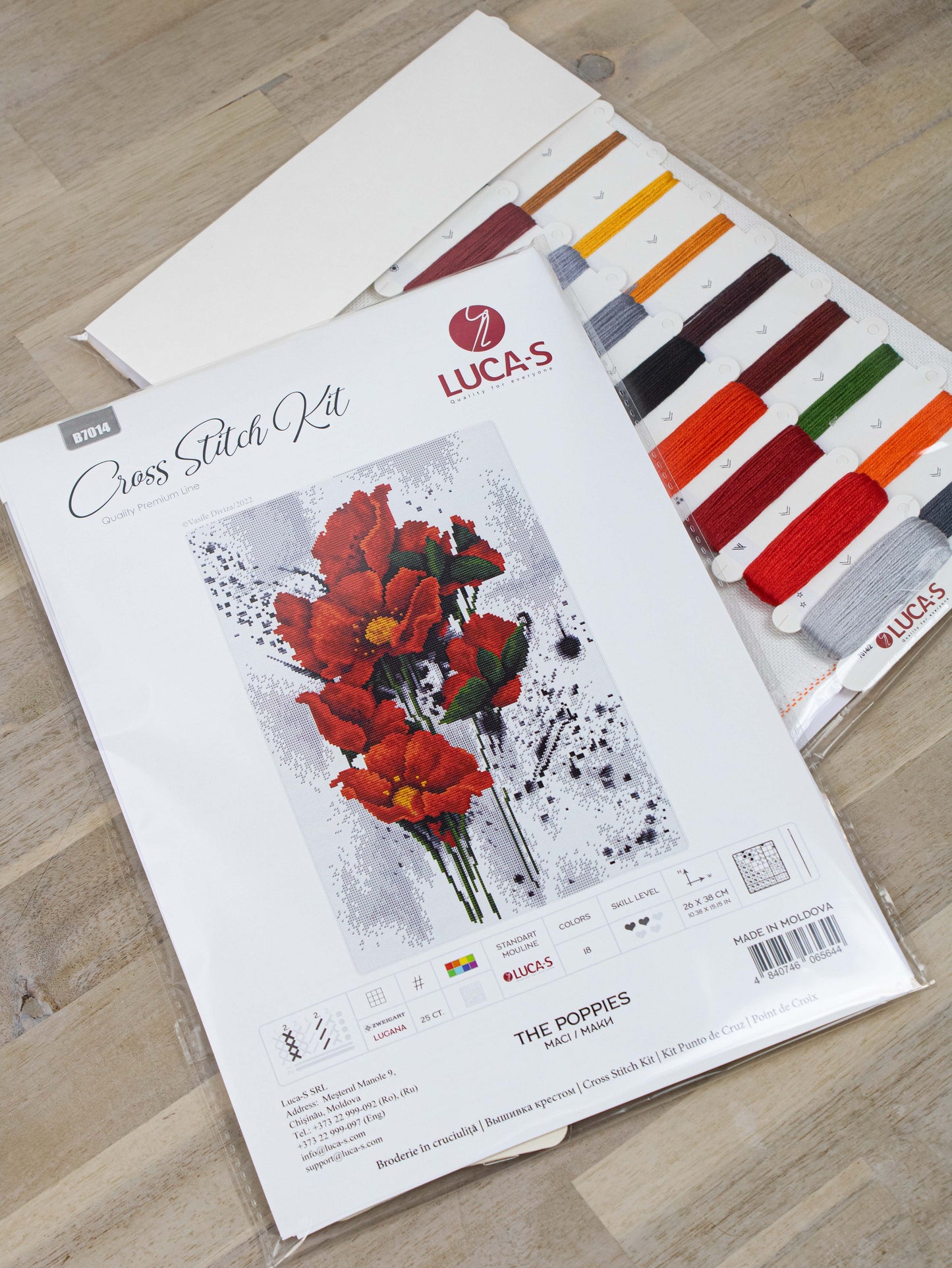 Cross stitch kit Luca-S - B7014 Poppies